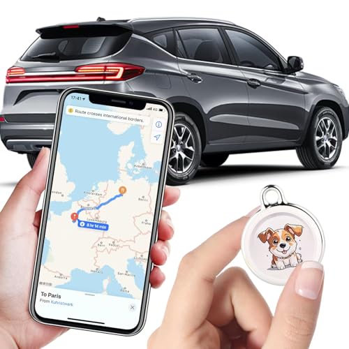 2025 New GPS Tracker for Vehicles – Real-Time Global Coverage Tracking Device for Cars, Kids, and Pets | Long Battery Life, No Monthly Fees & No SIM Card Required（Dogs Style）