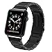 GreenInsync Apple Watch Bands 42mm Metal, Special Edition Stainless Steel Wristbands Buckle Clasp Watch Strap Replacement Bracelet W/Silicone Cover Black for Apple Watch Series 3/2/1