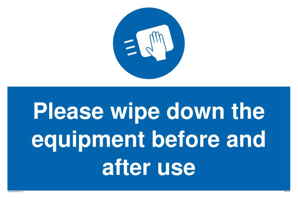 Please wipe down the equipment before and after use