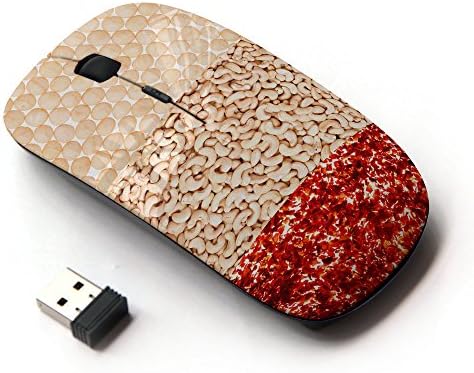 Planetar Colorful PrinTed Ultra-thin Wireless Optical 2.4Ghz Mouse - Black ( Cream Colored Cashew Nuts And Other Spices )