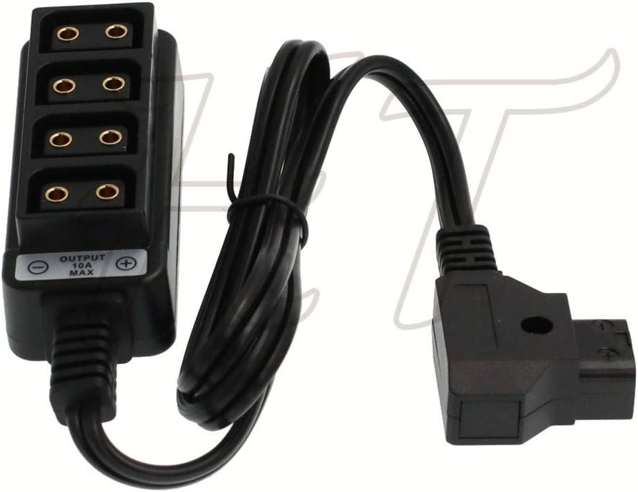 HT D-tap Power Splitter Box 4 Port 1x Male to 4x Female P-tap Adapter Cable 24in for V-Lock Gold Mount Battery - Image 3
