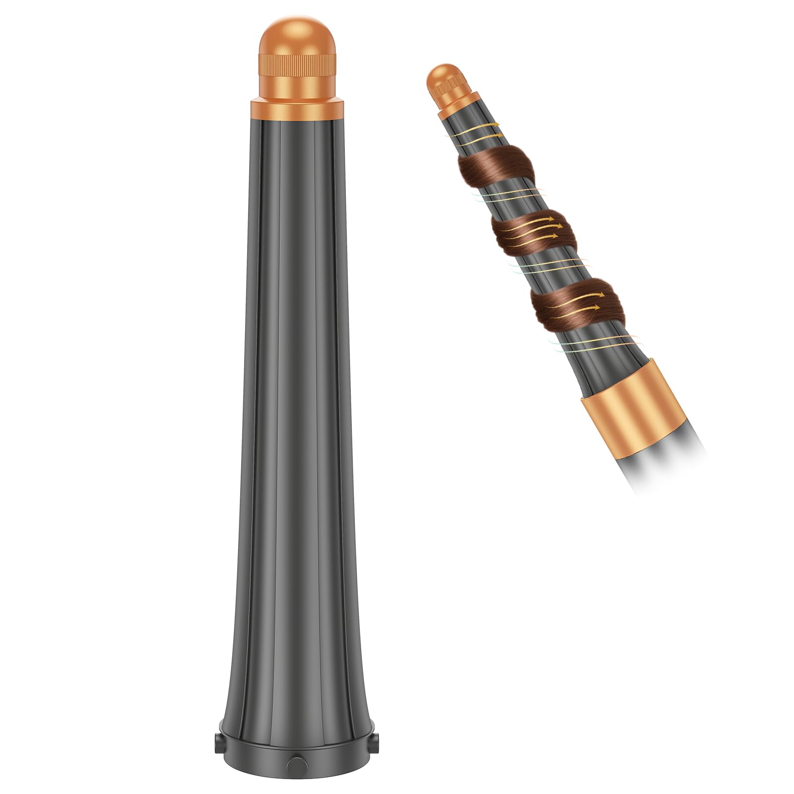 Photo 1 of 0.78in-1.4in Conical Long Barrels Attachment for Dyson Airwrap HS01 HS05 Accessories, 20MM-36MM 2 in 1 Auto-Wrap Curling Iron Curlers for Professional Barrels Curl and Wave Curl Hair, Gold