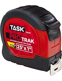 Tarea Herramientas TR213 25 Feet protrak cinta métrica, para zurdos, color rojo
