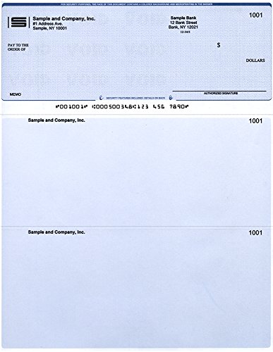 1000 Computer Checks on Top - Printed - Compatible for QuickBooks (Blue Diamond)