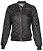 9 Crowns AG Womens Quilted Bomber Jacket Essentials-Black-Medium