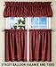 Ellis Curtain Stacey Sheer 56-by-45 Tailored Tier Pair Curtains, Merlot