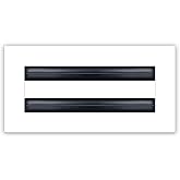 BUILDMART - 8x4 White Modern AC Vent Cover - Decorative Air Vent - Standard Linear Slot Diffuser - Register Grille for Ceiling, Walls &amp; Floors - Texas Buildmart