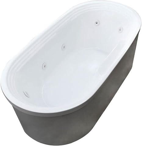 Pearl 5.6 ft. Center Drain Whirlpool Bath Tub in White - - Amazon.com