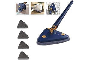 Shine Mop-Triangle Mop, 360 Degree Triangle Cleaning Mop Rotatable Adjustable, Multifunctiona Push-Pull Automatic Squeezing M