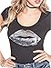 G by GUESS Women's Celeste Sequin Lips Tee