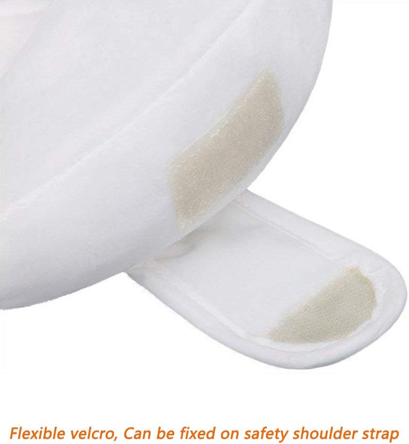 U-shape Soft Baby Car & Stroller Seat Headrest Adjustable Toddlers Car Pillow Neck & Head Support White Banana Shape Fit 1-4 Year-old Infant - Image 5