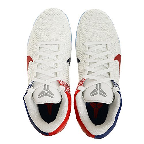 NikeMens Kobe XI Elite Low, White/University RED-DEEP Royal Blue, 13 M US