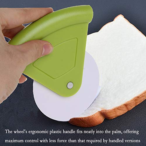 Neepanda Plastic Pizza Cutter Wheel Pizza Rocker Cutter Pizza Wheel Slicer Tools for Pizza, Pie, Bread, Vegetables Dishwasher Safety (2 Pack, Yellow & Green)