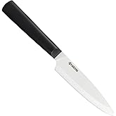 Kyocera INNOVATIONwhite 4.5" Ceramic Utility Knife - White Z212 Blade with Non-Slip Black Handle