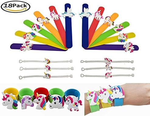 18 Pcs unicorn Cartoon PVC Bracelet Party Wristbands Toy for Children Prizes Gifts