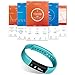 moreFit Fitness Tracker, Slim Touch Screen Activity Health Tracker Wearable Pedometer Smart Wristband, Black/Teal