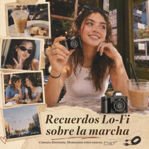 Maxmango Mini Retro Digital Camera - 1080P FHD Portable Camcorder with 1.3" Screen, Mini Thumb Camera Pocket Keychain for Travel and Vlogging, Gift Idea (Black)