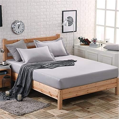 Moange Bed Sheet Fitted Sheet Bed Sheet Set Pillowcase Sabanas Cama Sheets Combed Cotton Solid Color 120/140/150/160/180X200cm Fitted Sheet 1 160cmX200cm 3pcs