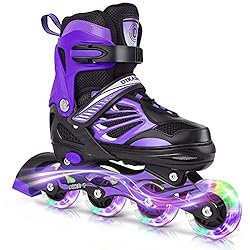 DIKASHI Black/Blue/Red Adjustable Inline Skates