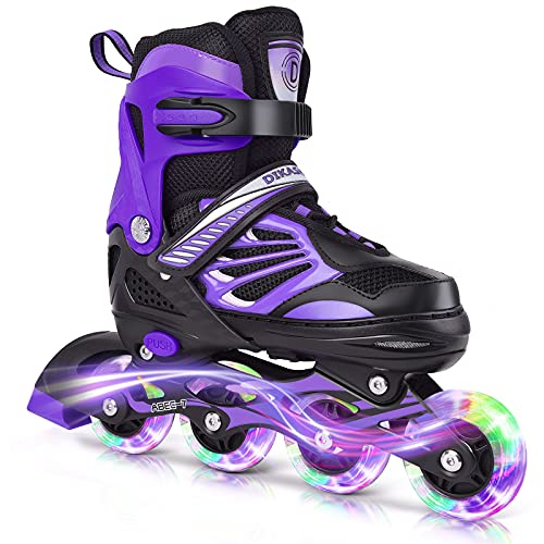 DIKASHI Black/Blue/Red Adjustable Inline Skates