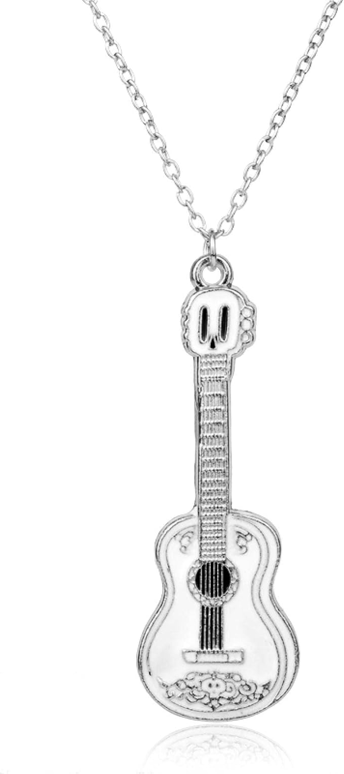 Beautifully carved silver guitar necklace Gifts for music lovers, hip