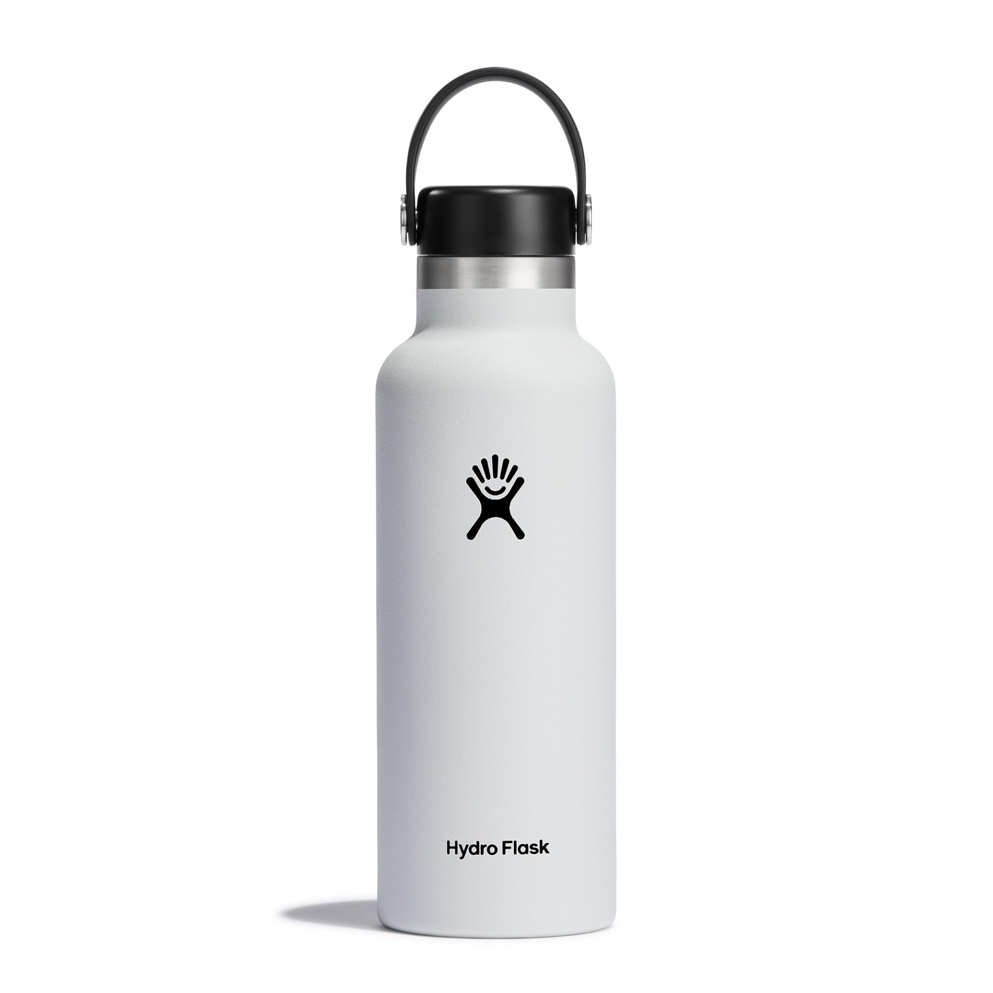 Hydro Flask - Water Bottle 532 ml (18 oz) - Vacuum Insulated Stainless Steel Water Bottle with Leak Proof Flex Cap and Powder Coat - Standard Mouth - White