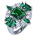 YAZILIND Elegant Silver Plated Clear Rhinestone Crystal Engagement Band Ring Wedding