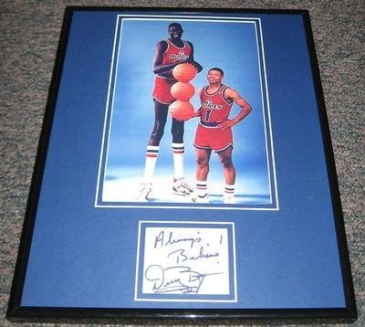 Autographed Muggsy Bogues Photo - Tyrone Framed 11x14 Display w Manute ...