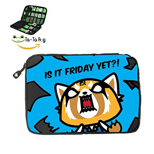 Solid color mood Fire Inside Aggretsuko Fashion Cute Travel Advanced Electronics Accessories Organiser Bag Black