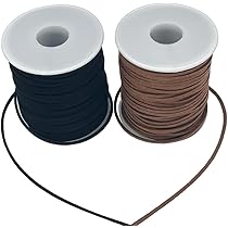 Swpeet 1 Rouleau De Corde En Cuir De Vachette Ronde Pour La Fabrication De Bijoux, Lacets, Bracelets Tressés, Applications Polyvalentes, 0,2 Cm X 9,9 M