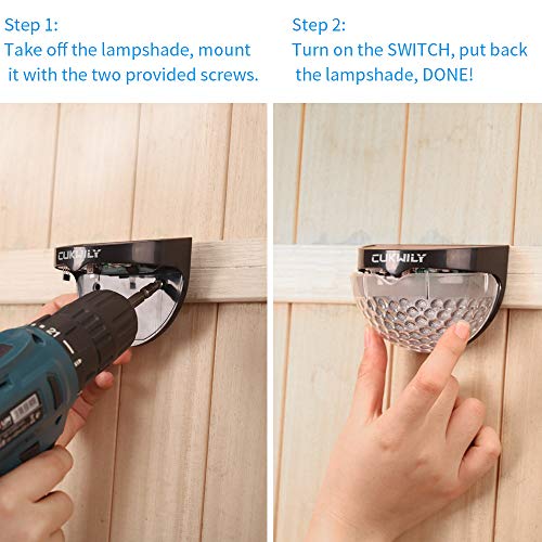 Fence Post Solar Lights CUKWILY Solar Deck Lights Wall Mount Solar Powered Lights Decorative Lighting 2 Packs Black