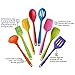 TTLIFE Rainbow Colored Dish Set /Silicone Spatula Utensil Kitchen Colorful 8 Pieces With Turner, Slotted spoon, Ladle, Spoon, Spoon Spatula, Spooula, Spatula, Basting brush for Cooking/Baking/BBQ