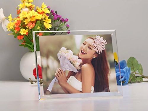 iNINJA(TM) Unique Designed Edge Polishing Clear Acrylic Frames Photo Frame - Picture Frames,Free Stand in Desk/Table 5mm Thickness for Double Sided Photo Seethrough,8x12 inch