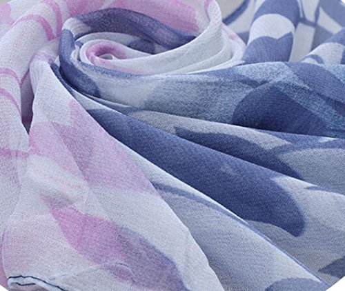 Zomup Women Lightweight Floral Printed Silk Soft Silk Chiffon Shawl Wrap Shawl Scarf Fall Winter Scarves (Dark Gray)