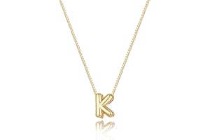 Lisitine Bubble Initial Necklaces Dainty Letter Necklace Cute Name Choker Necklaces for Women Trendy Personalized Pendant Jewelry Gift for Women