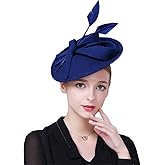 Vintage Pillbox Cap Fascinators Horse Racing Festival Hats for Women Wedding Elegant Church Wool Felt Floppy Fedora