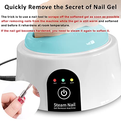 Upgraded Steam Nail Polish Remover Machine, Gel Nail Steamer with Color