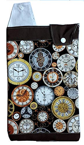 Catheter Leg Bag Holder. Drainage Bag Cover. Nutex.100% Cotton. Clock Master Pattern.