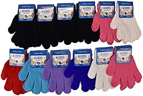 J. Ann Kids 12-Pair Pack Winter Magic Gloves, Many Colors