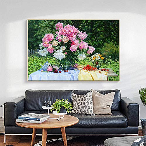 5D Diamond Painting Kits for Adults, Full Drill Flower Decoration Diamond Art by Number Embroidery Cross Stitch Kits DIY Canvas Oil Painting Rhinestones Diamond Pictures Craft for Home Wall DÃ©cor