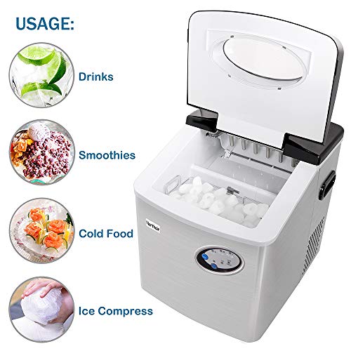 Northair Portable Automatic Stainless Steel Ice Maker,48lbs/24H,Extra
