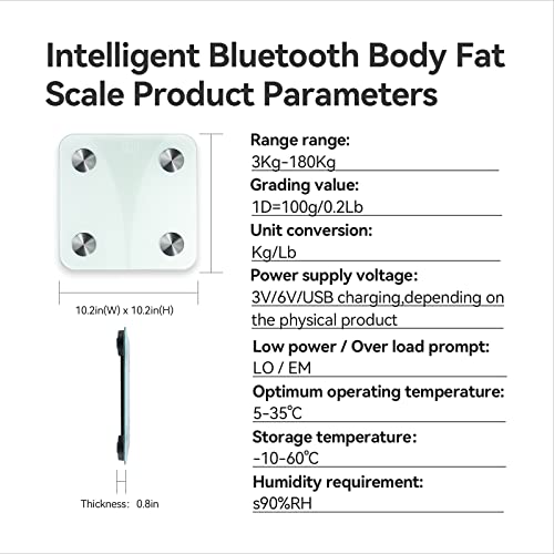 Smart Scale for Body Weight-with APP Digital Bathroom Scale, Precise Measurement Bluetooth Body Fat Scale, Heart Rate Monitor, Body Fat Measurement Device, Rechargeable Smart Scale
