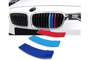 NYZAUTO Three Colored Stripe Grille Insert Trims Compatible with BMW 2014-2018 F32 4 Series 420i 428i 435i 430i 440i (11 Bean, Not Fit 9 Beam)