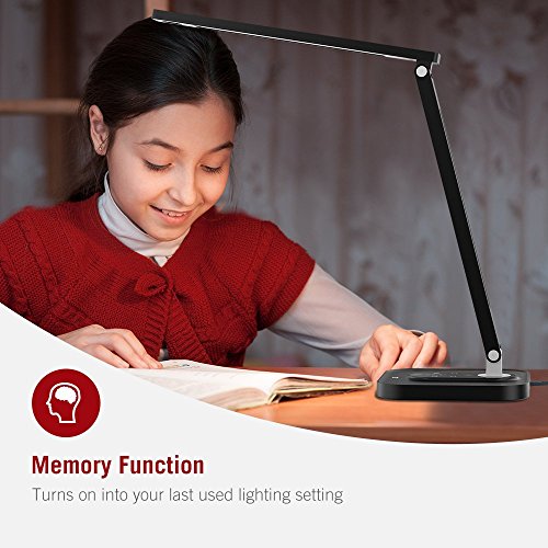 image for TaoTronics LED Desk Lamp with USB Charging Port, (2700 - 6500K) 5 Colo