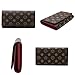 Oldflower Genuine Leather Designer Wallet for Women, Long Tri-fold Clutch Retro Credit Card Holder with Flower (darkbrown)