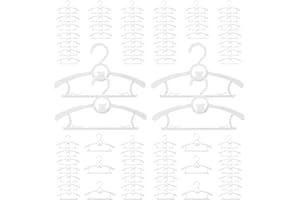MJRASG 80 Pack Baby Hangers for Closet Plastic Kids Hangers Clothes Space Saving Hangers Non Slip Extendable Baby Hangers for Nursery Toddler Heavy Duty Clothing Hangers Bulk, White