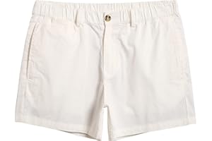 maamgic Mens Shorts Casual 4 Inch Cotton Casual Shorts for Men Elastic Waistband Mens Casual Shorts Daily Wear