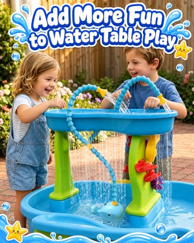 Aacabo Rechargeable Water Table Pump with Huge Water Output,Water flow rate up to 8L/min (2.11 GPM),Kids Sand Water Play Pump,Whale-Shaped Design,Suitable for Most Water Table on the Market