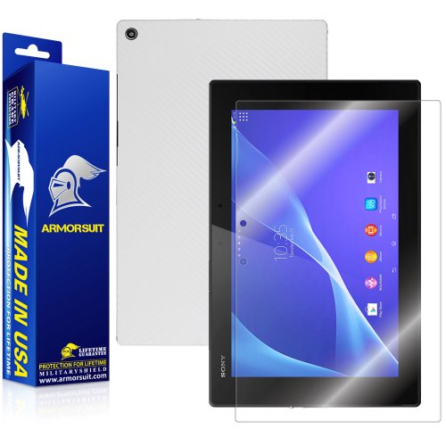 ArmorSuit MilitaryShield - Sony Xperia Z2 Tablet Screen Protector + White Carbon Fiber Full Body Skin Protectorw/ Lifetime Replacements