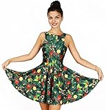 Jescakoo Ugly Christmas Skater Tunic Dresses for Women Digital Print Skirted Dress